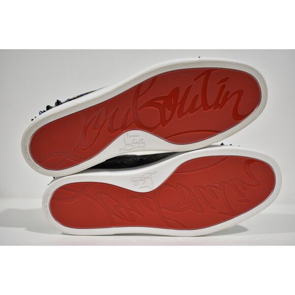 Christian Louboutin Vieira 2 Flat Spikes Blue Night Lace Up Low Top Sneaker 41 - Picture 12 of 12